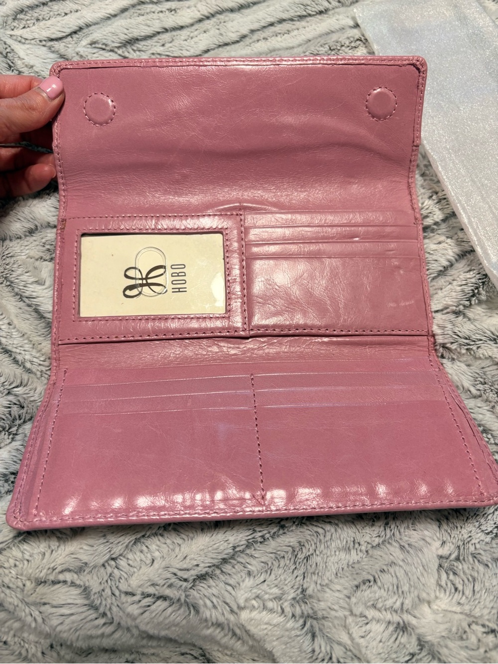 HOBO Dusty Rose Leather Continental Wallet